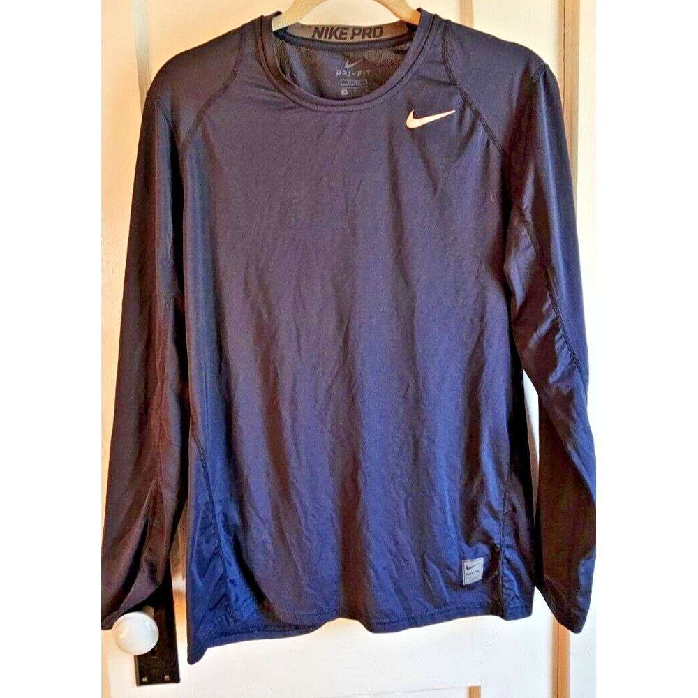 Vtg NIKE PRO FITTED long sleeve shirt light weight mesh center seam Men Sz M
